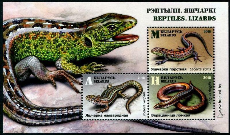 HERRICKSTAMP NEW ISSUES BELARUS Lizards & Snakes S/S