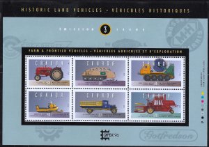 CANADA 1995 Historic Vehicles 3rd Issue Miniature Sheet Sc 1552 MNH