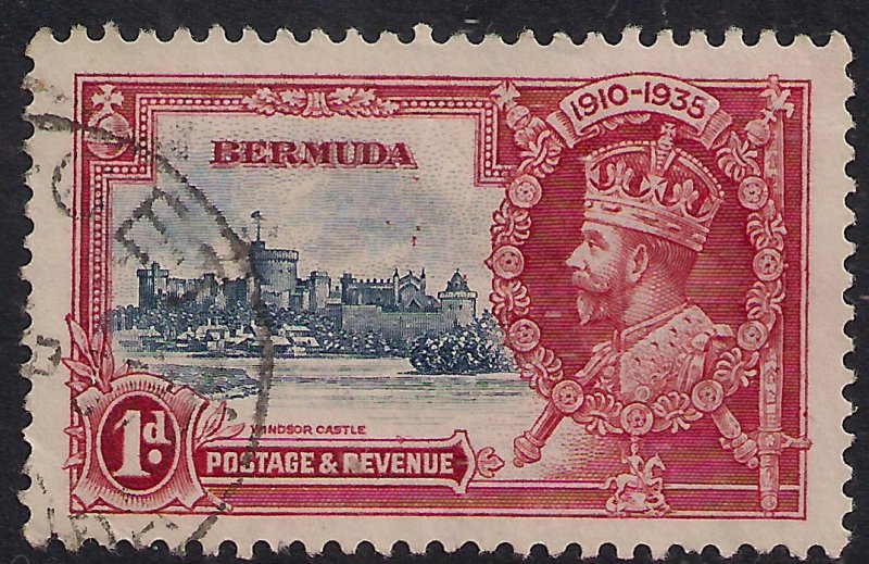 Bermuda 1935 KGV 1d Silver Jubilee used SG 94 ( D779 ) 