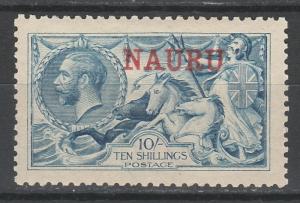 NAURU 1916 KGV SEAHORSES 10/- 