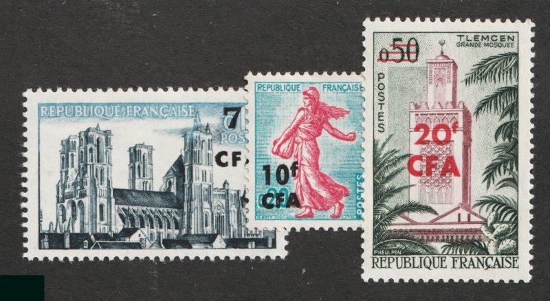 1961 France-Reunion Sc# 340-42 CFA - MNH postage stamp set Cv$18.30
