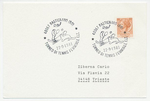 Card / Postmark Italy 1981 Tennis