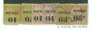 Martinique #5-6/9-10/13-14 Unused