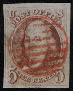 MALACK 1 VF/XF, super nice red grid cancel, four lar..MORE.. k2725