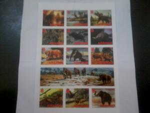 RUSSIA LOCAL SHEET IMPERF CINDERELLA DINOSAURS