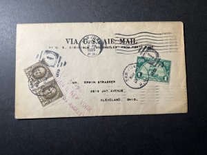 1925 USS Los Angeles Zeppelin Puerto Rico Cover San Juan to Cleveland OH