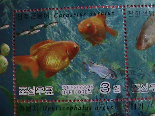 ​KOREA STAMP: 2004-SC#4391-FRESH WATER FISHS- CTO-MNH-SHEET