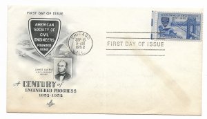 US 1012 (Me-3) 3c Civil Engineers on FDC Artcrat Cachet ECV $6.00