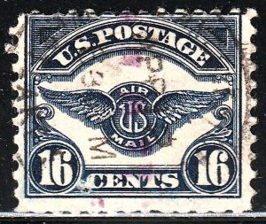 #C5 US AIRMAIL SERVICE EMBLEM 16CT DK. BLUE-USED HGD-N/G-FINE