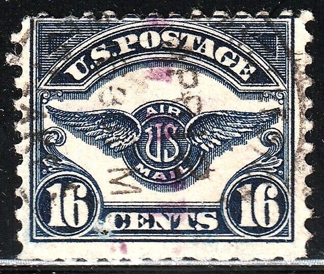#C5 US AIRMAIL SERVICE EMBLEM 16CT DK. BLUE-USED HGD-N/G-FINE