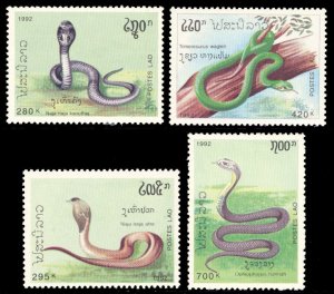 Laos 1992 SNAKES Scott #1078-1081 Mint Never Hinged