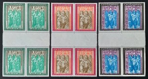 Andorra France 1971 Sc 207- 209 Church Frescoes stamp four block set mint NH