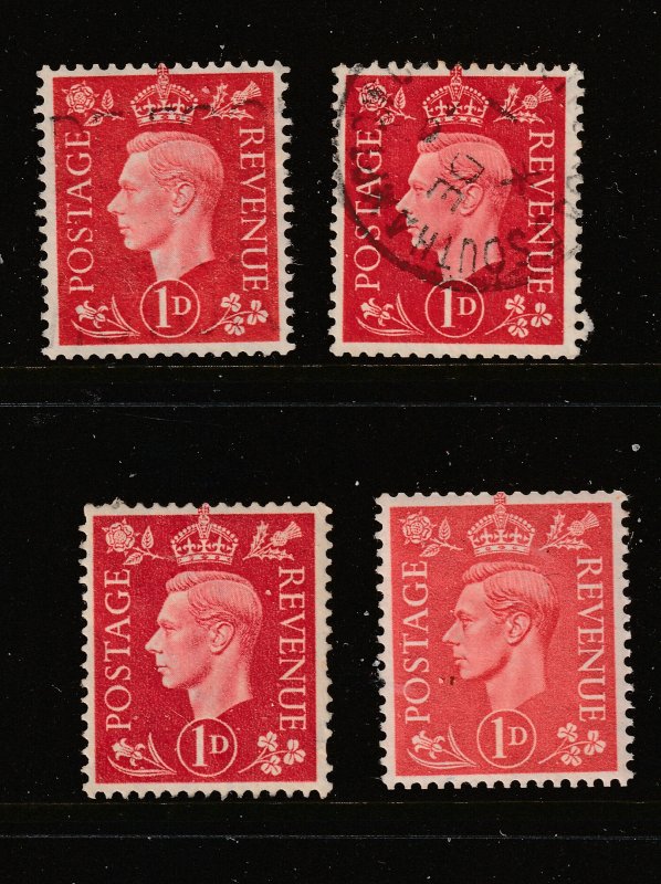 Great Britain KGVI 1 reds sideways or inverted watermarks 3MH 1U