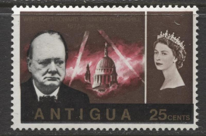 Antigua - Scott 159 - Churchill Issue - 1966 - MNH - Single 25c Stamp