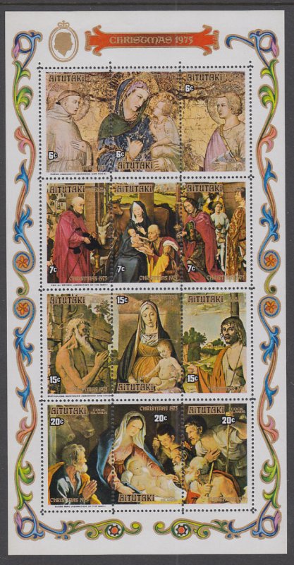 Aitutaki 120d Christmas Souvenir Sheet MNH VF