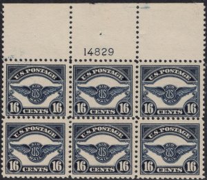 MALACK C5 F-VF OG NH, plate block, large top, Post o..MORE.. pb4511