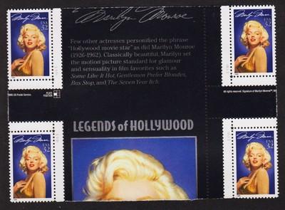 1995 Marilyn Monroe Sc 2967 PRESS SHEET cross gutter bl