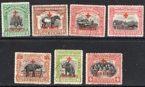 Thematic stamps NORTH BORNEO 1918 RED CROSS short set of 7 sg.235/41 used