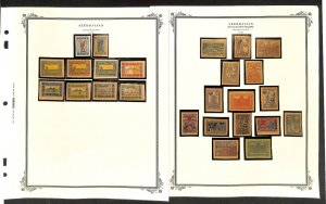 Azerbaijan Stamp Collection on 9 Scott Specialty Pages, 1919-1924 (DA)