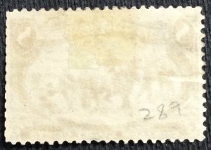 US #289 Used Single PM Cut perfs Troops Guarding Wagon Train SCV $47.50