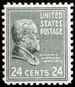 1938 24c Benjamin Harrison, 23rd President Scott 828 Mint F/VF NH