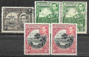 Grenada 1938 Used Mint Stamps Scott #132-134 King George VI And Local Motives