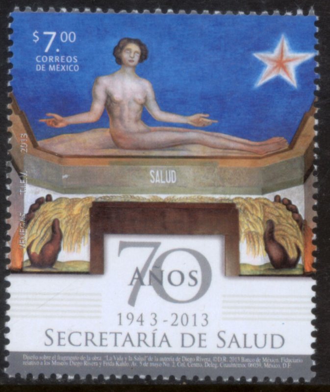 MEXICO 2835, MINISTRY OF HEALTH, 70th ANNIVERSARY. MINT NH VF.