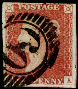 SG8, 1d red-brown PLATE 81, USED. Cat £50.