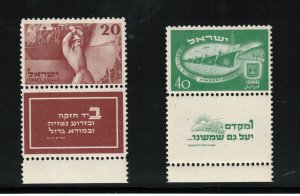 Israel #33 - #34 Very Fine Never Hinged Set With Tabs