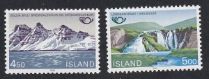 Iceland # 571-572, Nordic Cooperation - Landscapes, Mint NH. 1/2 Cat.