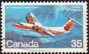 Canada 906 - Used - 35c deHavilland  Dash 7 (1981) (cv $0.55)