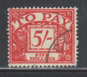 Great Britain,  5sh Postage Due (SC# J65) Used