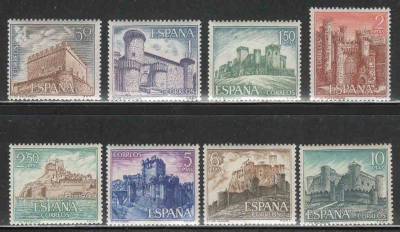 Spain #1479-86 ~ Cplt Set of 8 ~ Castles ~ Unused, LHM (1967)