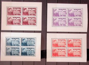 ROMANIA Sc B256-60 NH MINISHEETS+S/S OF 1945 - KING MICHAEL