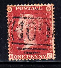 Great Britain used #20 1p Victoria Position BC Cancel 409 Jersey