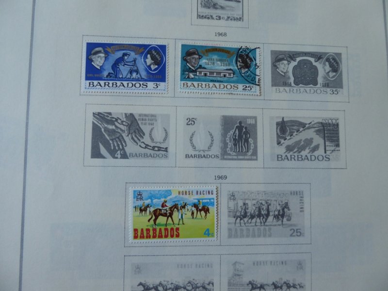 Barbados 1882-1975 Stamp Collection on Scott Intl Album Pages