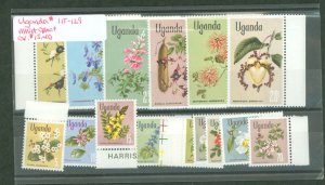 Uganda #115-129 Mint (NH) Single (Complete Set) (Flowers)
