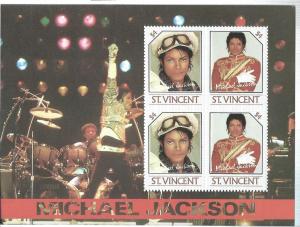 ST Vincent #901 Michael Jackson S/S of 4 (MNH) CV$6.25