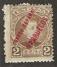 Spanish Morocco 2, mint hinged, 1903. (s485)