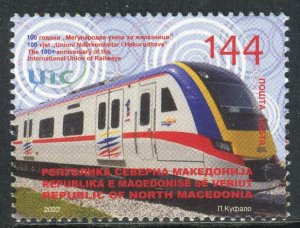 343 - NORTH MACEDONIA 2022 - International Union of Railways - Train - MNH