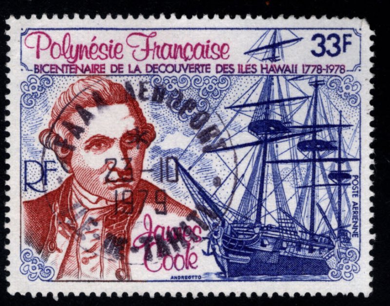 French Polynesia Scott C154 Used Captain Cook stamp