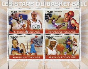 LeBron James Stamp Basketball Stars Sport Souvenir Sheet of 4 Mint NH
