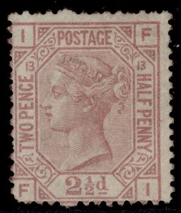 GB QV SG141, 2½d rosy mauve plate 13, M MINT. Cat £525. FI