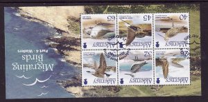 Alderney-Sc#261a-used sheet-Birds-2005-