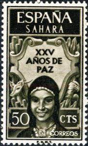 SPANISH SAHARA - 1965 Mi.270 50c 25 Years of Peace - MH