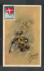1946 Denmark Christmas Postcard  cover to Holland  Comp Set # 294-296