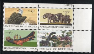 ALLY'S Plate Block Scott #1387-90 6c Natural History [4] MNH F/VF [W-48b UR]