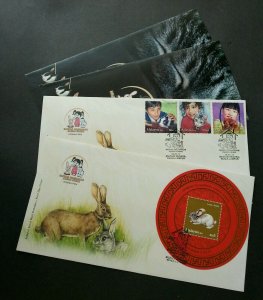 Children Pets Malaysia 2011 Rabbit Lunar Zodiac FDC *gold stamping *odd *unusual