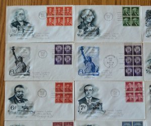 1954-1958 US Assorted lot of 21 Liberty Issue FDCs by Artmaster, all different