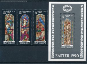 [121638] Montserrat 1990 Jesus Christ Easter Crucifixion Set incl. sheet MNH